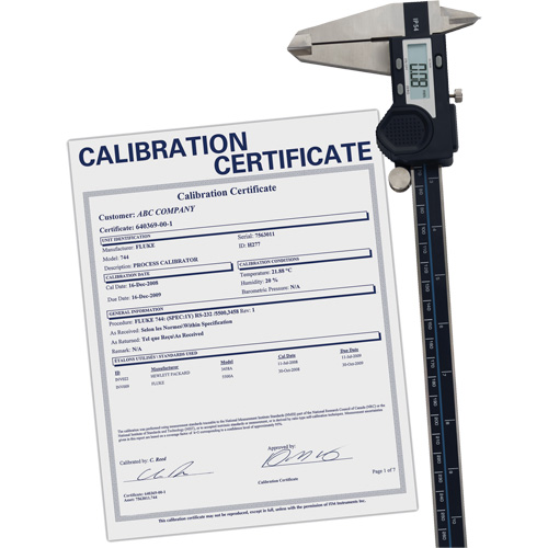 Pied &agrave; coulisse num&eacute;rique avec certificat de traçabilit&eacute;, R&eacute;solution de 0,0005" (0,01 mm), 0" - 12" (0 mm - 300 mm) gamme de mesure OCP Construction Supplies