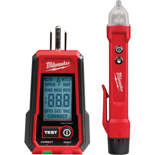 D&eacute;tecteur de tension avec DEL et testeur de prise DDFT, 50 V - 1000 V, Alerte Affichage & son OCP Construction Supplies