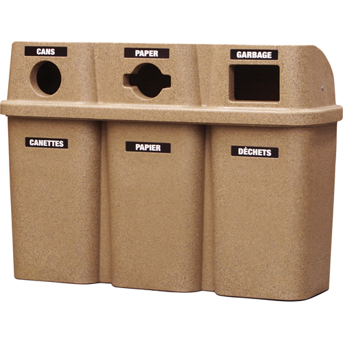 Contenants de recyclage Bullseye, Bord de rue, Plastique, 3 x 22 gal. US OCP Construction Supplies