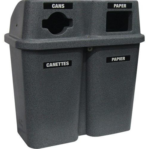Contenants de recyclage Bullseye, Bord de rue, Plastique, 2 x 22 gal. US OCP Construction Supplies