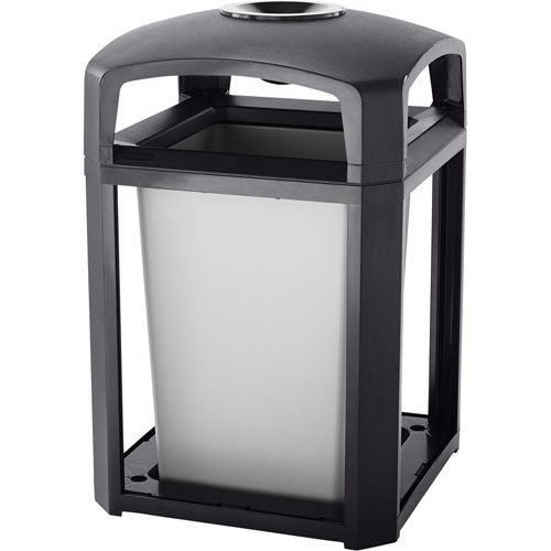 Landmark Series Waste Receptacle & Ash Tray, Plastic, 35 US gal. Capacity, 40" Height OCP Construction Supplies