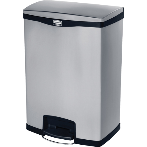 Slim Jim&reg; Waste Container, Stainless Steel, 24 US gal. Capacity OCP Construction Supplies
