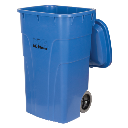 Roll Out Recycling Bin, Curbside, Polyethylene, 65 US gal. OCP Construction Supplies
