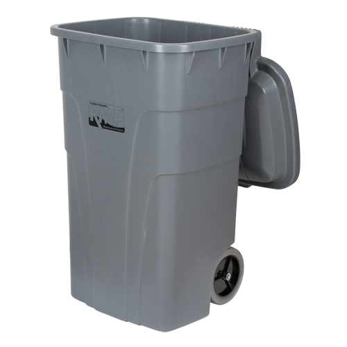 Roll Out Garbage Bin, Polyethylene, 65 US gal. OCP Construction Supplies