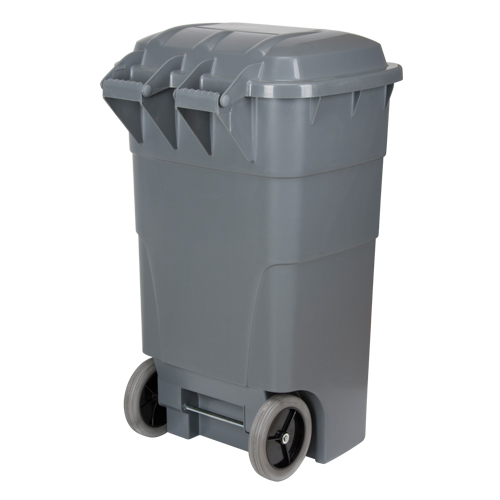 Roll Out Garbage Bin, Polyethylene, 65 US gal. OCP Construction Supplies