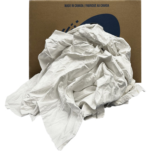 Chiffons recycl&eacute;s, Coton, Blanc, 20 lb OCP Construction Supplies