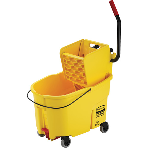 WaveBrake&reg; Mop Bucket & Wringer Combo Pack, Side Press, 11 US Gal. (44 Quart), Yellow OCP Construction Supplies
