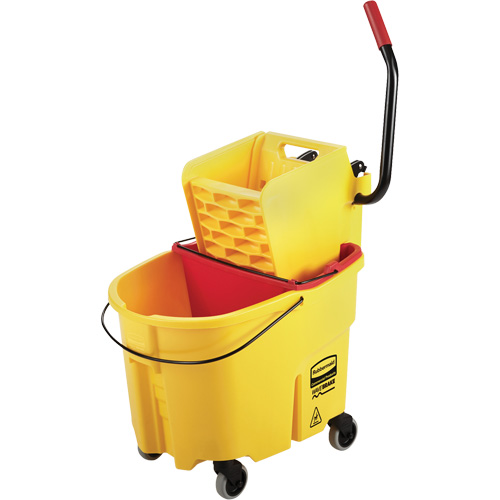 WaveBrake&reg; Mop Bucket & Wringer Combo Pack, Side Press, 8.75 US Gal.(35 Quart), Yellow OCP Construction Supplies