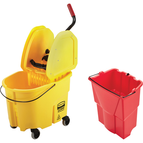 Ensemble de seau pour vadrouille et essoreuse WaveBrake, Pression vers le bas, 8,75 gal. US (35 pintes), Jaune OCP Construction Supplies