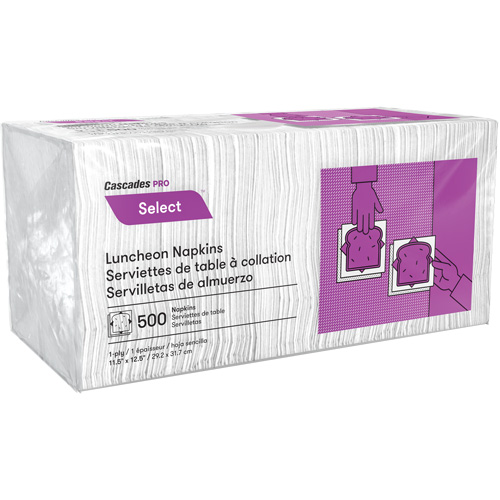 Pro Select 1/4 Fold Luncheon Napkins, 1 Ply, 12.5" x 11.5" OCP Construction Supplies