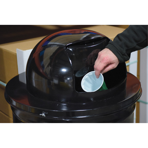 Drum Waste Disposal Top, Dome Lid, Metal, Fits Container Size: 23-1/2" Dia. OCP Construction Supplies