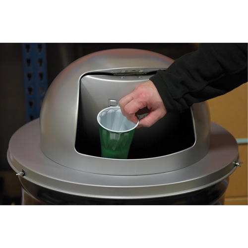 Drum Waste Disposal Top, Dome Lid, Metal, Fits Container Size: 23-1/2" Dia. OCP Construction Supplies