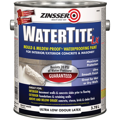 Peinture &agrave; l'&eacute;preuve de l'eau Mold & Mildew-Proof Watertite LX, 3,78 L, Gallon, Blanc OCP Construction Supplies