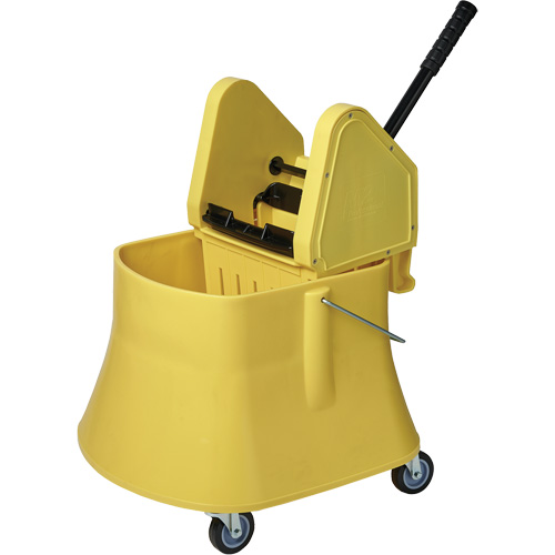Ensemble de seau pour vadrouille et essoreuse Champ, Pression vers le bas, 10 gal. US (40 pintes), Jaune OCP Construction Supplies