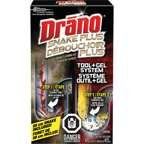 Trousse de furet et gel d&eacute;boucheur pour tuyaux de Drano OCP Construction Supplies