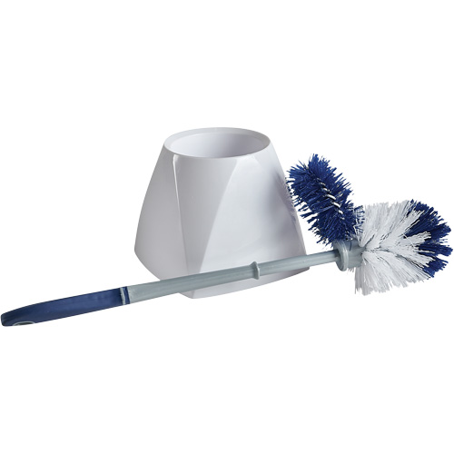 Brosse &agrave; cuvettes avec lave-rebord et valet, 15" l, Soies Synth&eacute;tique, Blanc OCP Construction Supplies