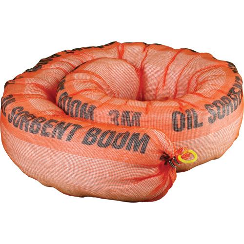 Barri&egrave;re de pollution absorbante pour produits p&eacute;troliers, Huile seulement, 1,5' lo x 10" la, Absorption 69,3 gal OCP Construction Supplies