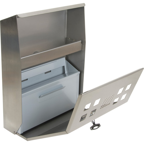Smoking Receptacle, Wall-Mount, Stainless Steel, 1.6 Litres Capacity, 13-4/5" Height OCP Construction Supplies