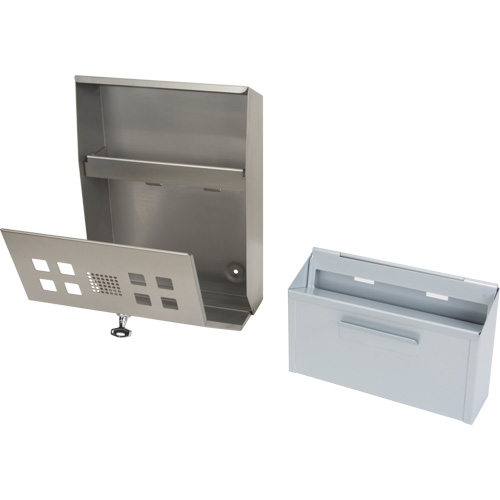 Smoking Receptacle, Wall-Mount, Stainless Steel, 1.6 Litres Capacity, 13-4/5" Height OCP Construction Supplies