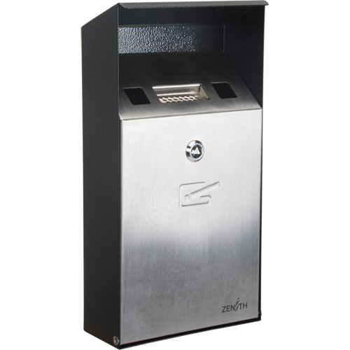 Smoking Receptacle, Wall-Mount, Stainless Steel, 1 Litre Capacity, 11-4/5" Height OCP Construction Supplies