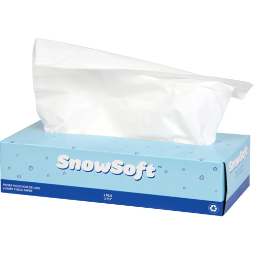Papier-mouchoir de premi&egrave;re qualit&eacute; Snow Soft, 2 pli, 7,4" lo x 8,4" la, 100 feuilles/boîte OCP Construction Supplies