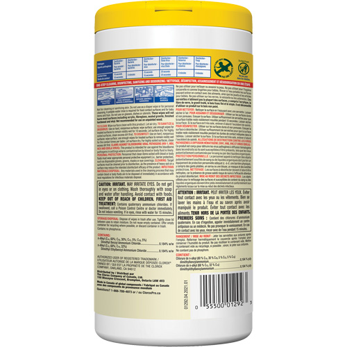 Lingettes d&eacute;sinfectantes, 75 lingettes OCP Construction Supplies