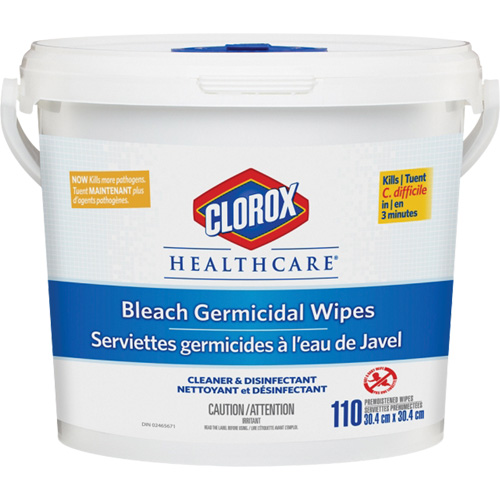 Lingettes d&eacute;sinfectantes &agrave; l'eau de Javel Healthcare, 110 lingettes OCP Construction Supplies