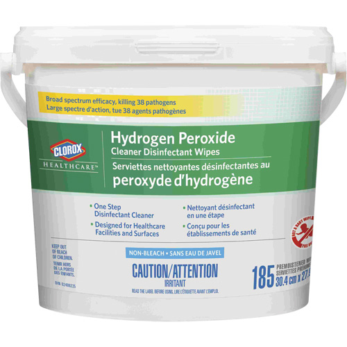 Lingettes d&eacute;sinfectantes et nettoyantes &agrave; base de peroxyde d'hydrog&egrave;ne Healthcare, 185 lingettes OCP Construction Supplies