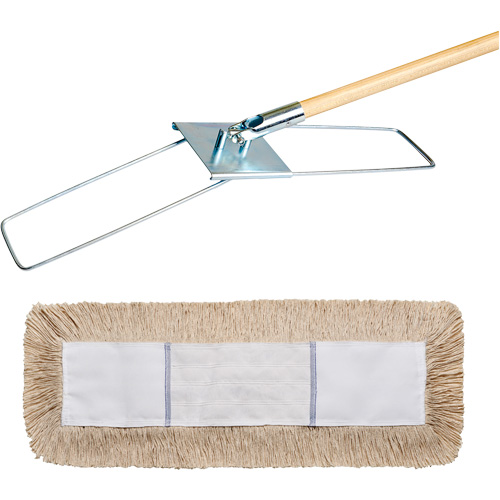 Break-Ezy Dust Mop System, Slip On Style, Cotton, 48" L x 5" W OCP Construction Supplies