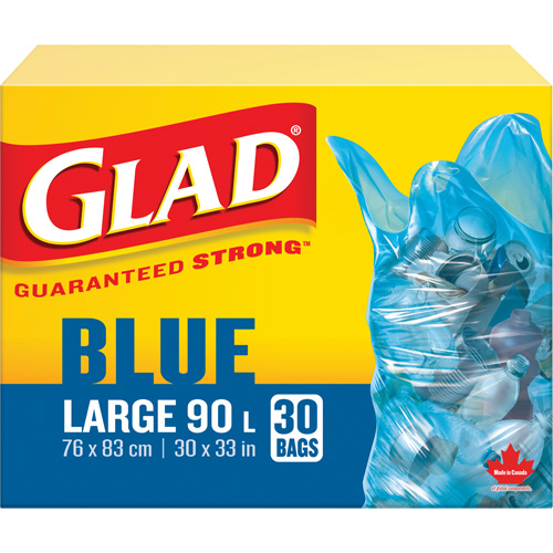 45L Recycling Bags, Regular, 30" W x 33" L, Blue OCP Construction Supplies