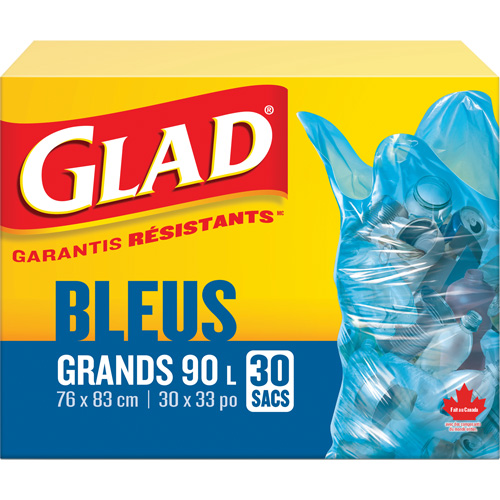 45L Recycling Bags, Regular, 30" W x 33" L, Blue OCP Construction Supplies