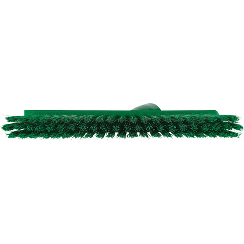 Dustpan Broom with Angled Thread, Medium Bristles, 10", Polyester, Green OCP Construction Supplies