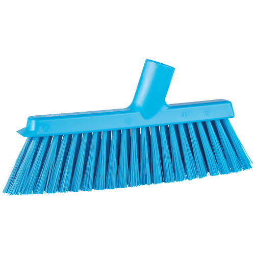 Dustpan Broom with Angled Thread, Medium Bristles, 10", Polyester, Blue OCP Construction Supplies