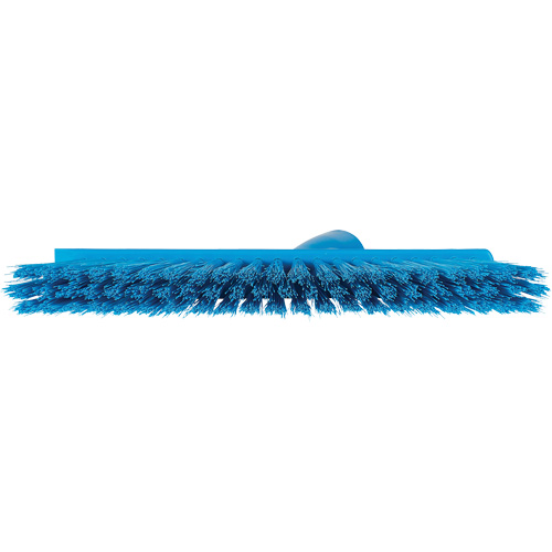 Dustpan Broom with Angled Thread, Medium Bristles, 10", Polyester, Blue OCP Construction Supplies