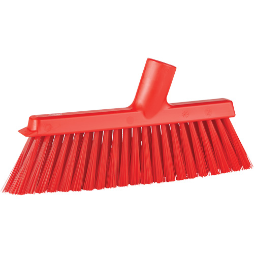 Dustpan Broom with Angled Thread, Medium Bristles, 10", Polyester, Red OCP Construction Supplies
