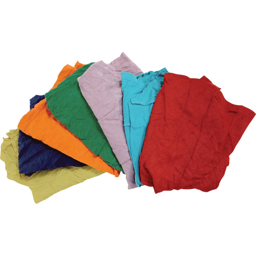 Chiffons fabriqu&eacute;s &agrave; partir de mat&eacute;riaux recycl&eacute;s, Coton, M&eacute;lange de couleurs, 25 lb OCP Construction Supplies