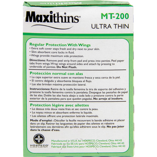 Serviettes Maxi Maxithins ultra minces avec ailes OCP Construction Supplies