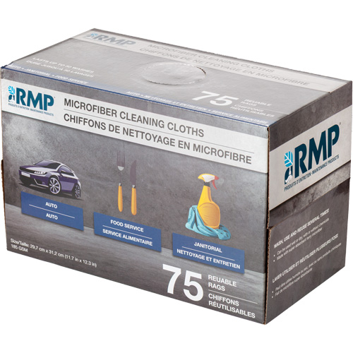 Chiffons lavables pour le nettoyage, Microfibre, Blanc OCP Construction Supplies