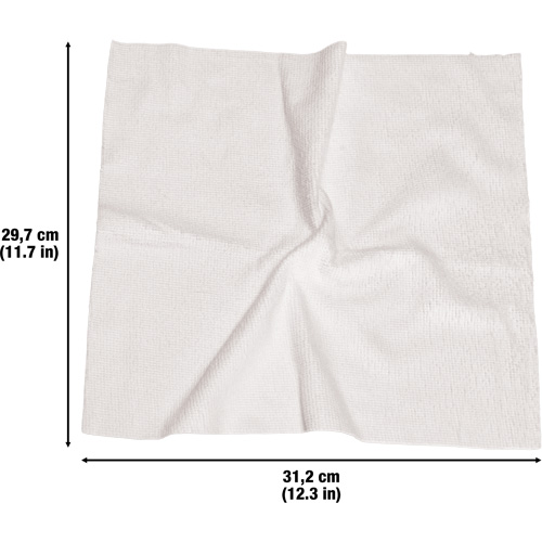 Chiffons lavables pour le nettoyage, Microfibre, Blanc OCP Construction Supplies