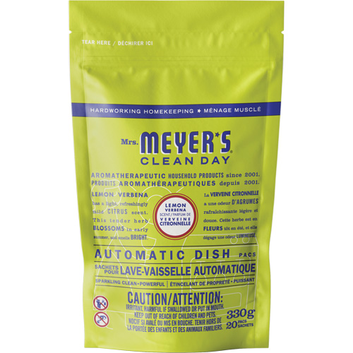 Sachets de d&eacute;tergent pour lave-vaisselle automatique Mrs. Meyer's Clean Day, Capsules, 330 g, Verveine citronnelle OCP Construction Supplies