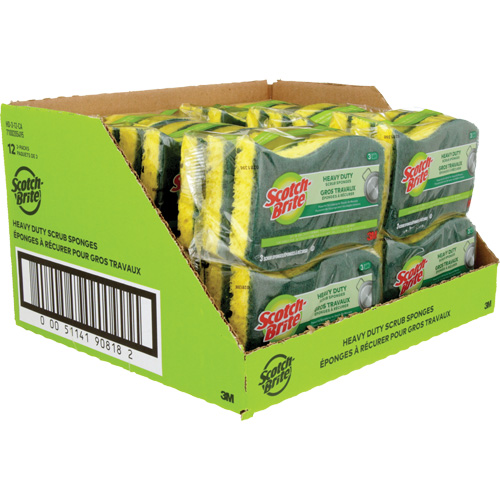 Scotch-Brite&reg; Heavy Duty Scrub Sponge, Scrubbing, 2-3/5" W x 4-2/5" L OCP Construction Supplies