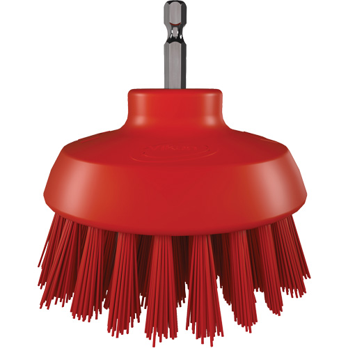 HyDrive Round Drill Brush, Extra Stiff Bristles, 3-1/10" Long, Red OCP Construction Supplies