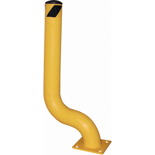 Offset Bollard, Steel, 48-1/8" H x 8" W, Yellow OCP Construction Supplies
