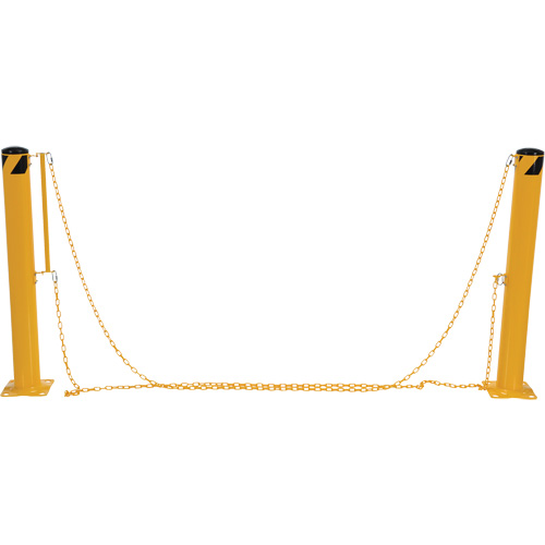 Dock Chain Barrier Bollard System, Steel, 42" H x 6-5/8" W, Yellow OCP Construction Supplies
