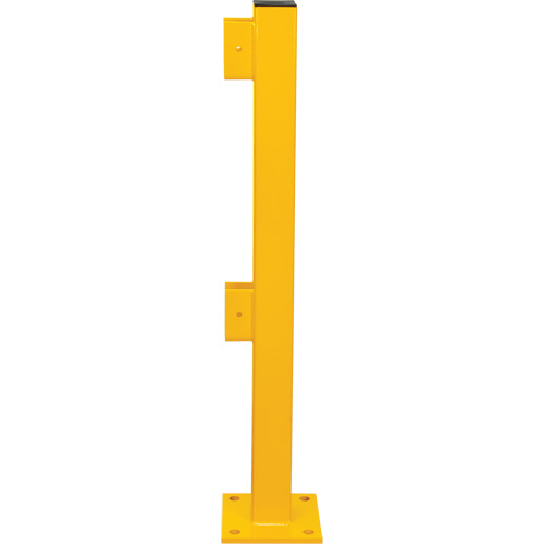 Poteau d'extr&eacute;mit&eacute; pour garde-corps l&eacute;gers, Acier, 42" h, Jaune s&eacute;curit&eacute; OSHA OCP Construction Supplies