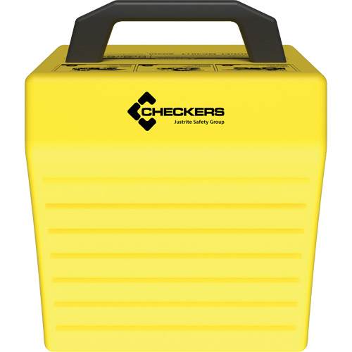 Cale de roue ultra-robuste pour l'exploitation mini&egrave;re Checkers Safety sans support, PEHD, Jaune, 14-1/2" la x 17-1/2" p x 16" h OCP Construction Supplies