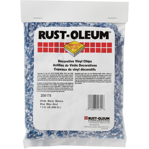 Pastilles de vinyle d&eacute;coratives Concrete Saver, 0,5 kg, Sac, Mlange bleu/blanc OCP Construction Supplies