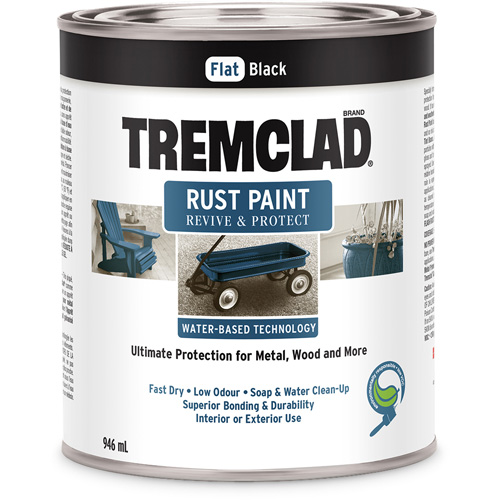 Peinture antirouille &agrave; base d'eau Tremclad, 946 ml, Canette, Noir OCP Construction Supplies