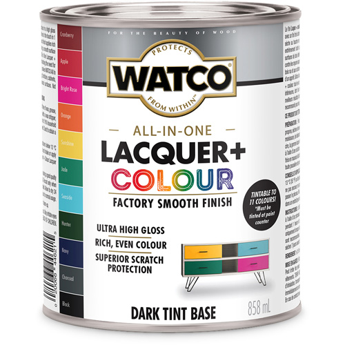 Watco&reg; All In One Lacquer + Colour Dark Tint Base, 946 ml, Dark Tint Base, High-Gloss OCP Construction Supplies