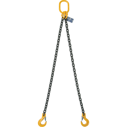 Chain Slings, 80 Chain, Double Legs, Oblong & Grab Hooks, 5/8" x 5' OCP Construction Supplies